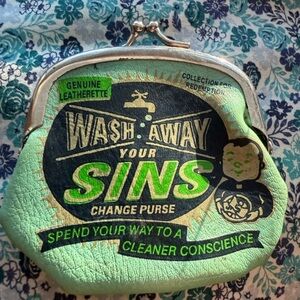 Vintage Wash Away Your Sins Coin Purse by Blue Q